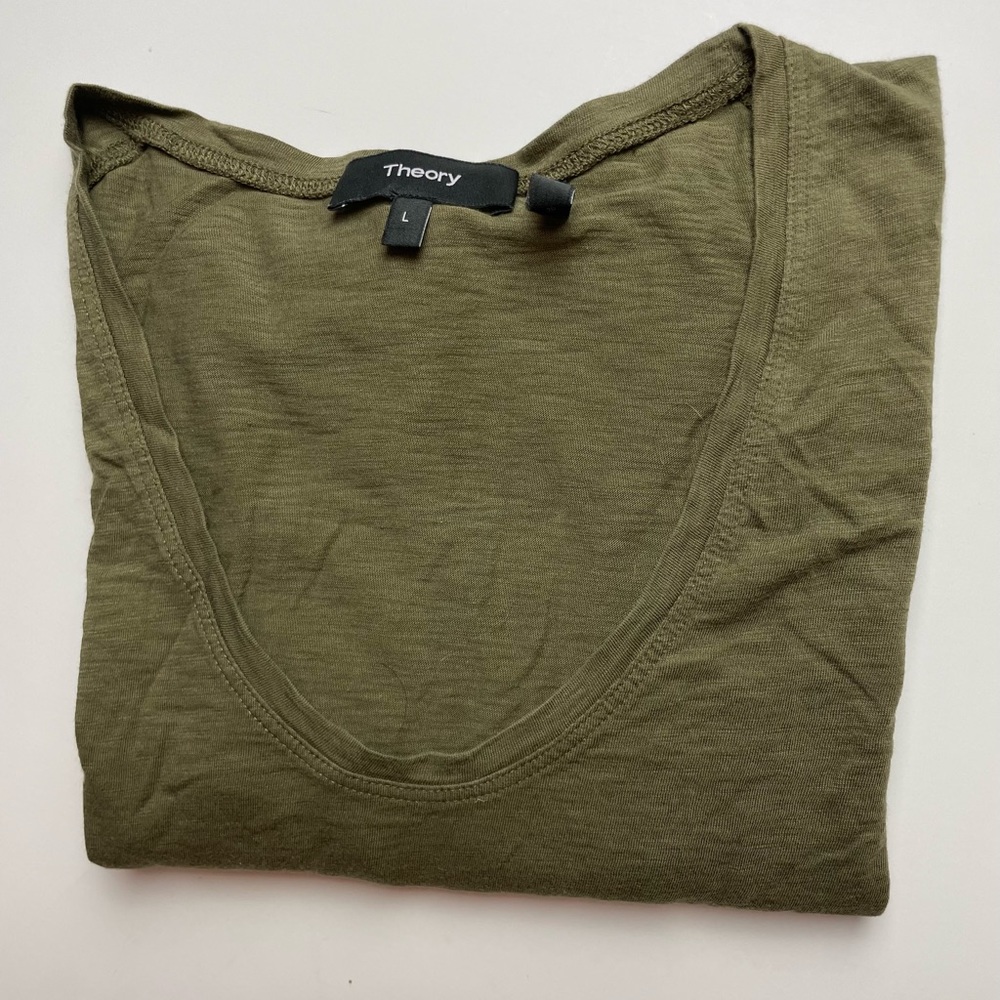 Theory 
Olive green t shirt